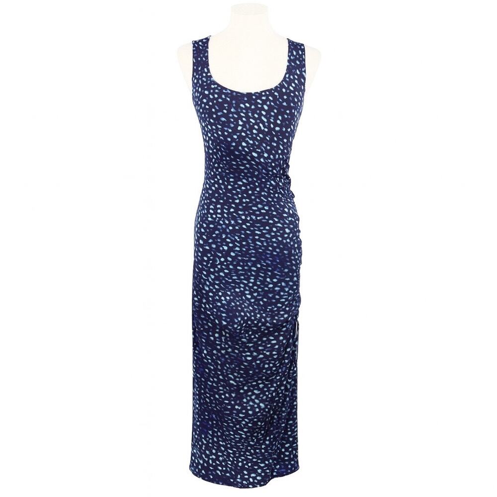 Torrid Super Soft Knits Maxi Scrunch Dress Size 1 (14/16) Navy Blue white Print